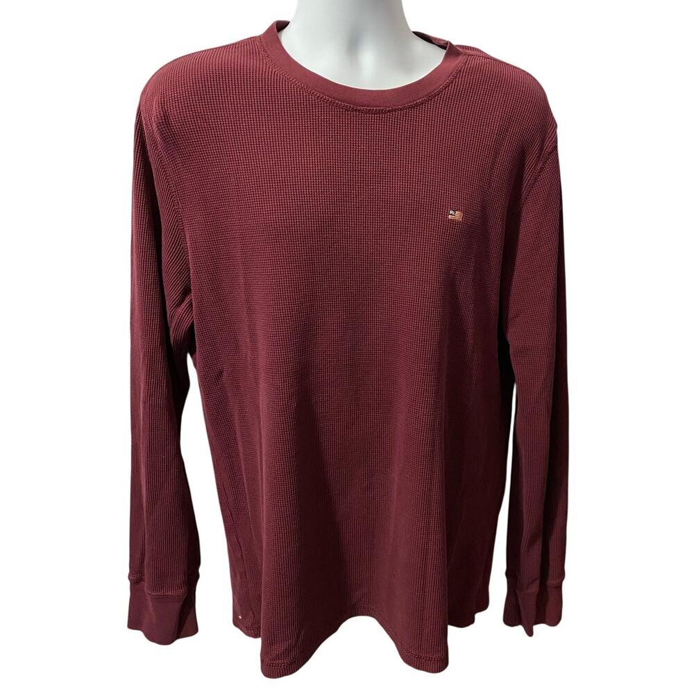 POLO JEANS CO. Ralph Lauren Waffle Knit Long Sleeve — Red XL